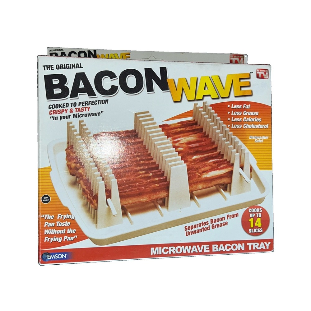 Emson Bacon Wave Microwave Tray As Seen On TV Cooks 14 Slices Dishwasher Safe